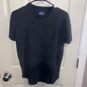 Hollister mens textured short sleeve top medium charcoal gray.